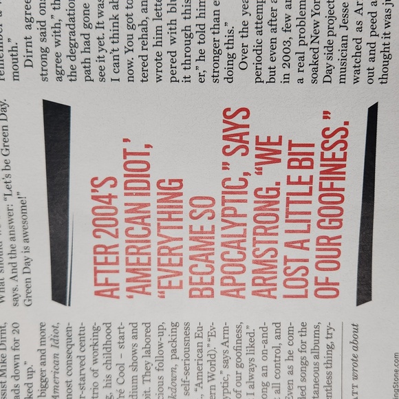 GREEN DAY ROLLING STONE MAGAZINE ISSUE 1270, SEPT 22, 2016 VG+ Cond - Picture 12 of 17